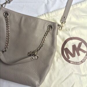 Michael Kors Gray Leather Shoulder Bag